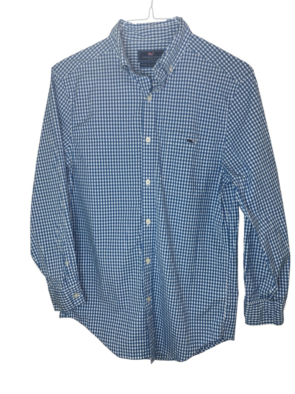 Vineyard Vines Blue and White Gingham Button-Down Shirt